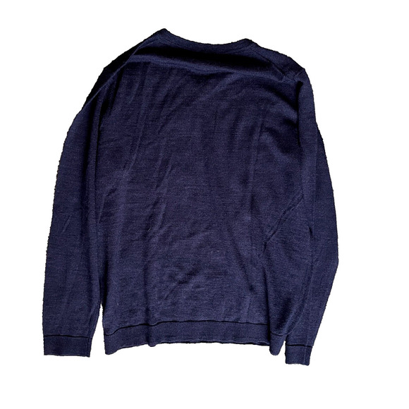 Apt 9 Soft Merino Wool Blend Sweater Mens XL Blue V-Neck Slim Pullover Washable - Picture 2 of 8